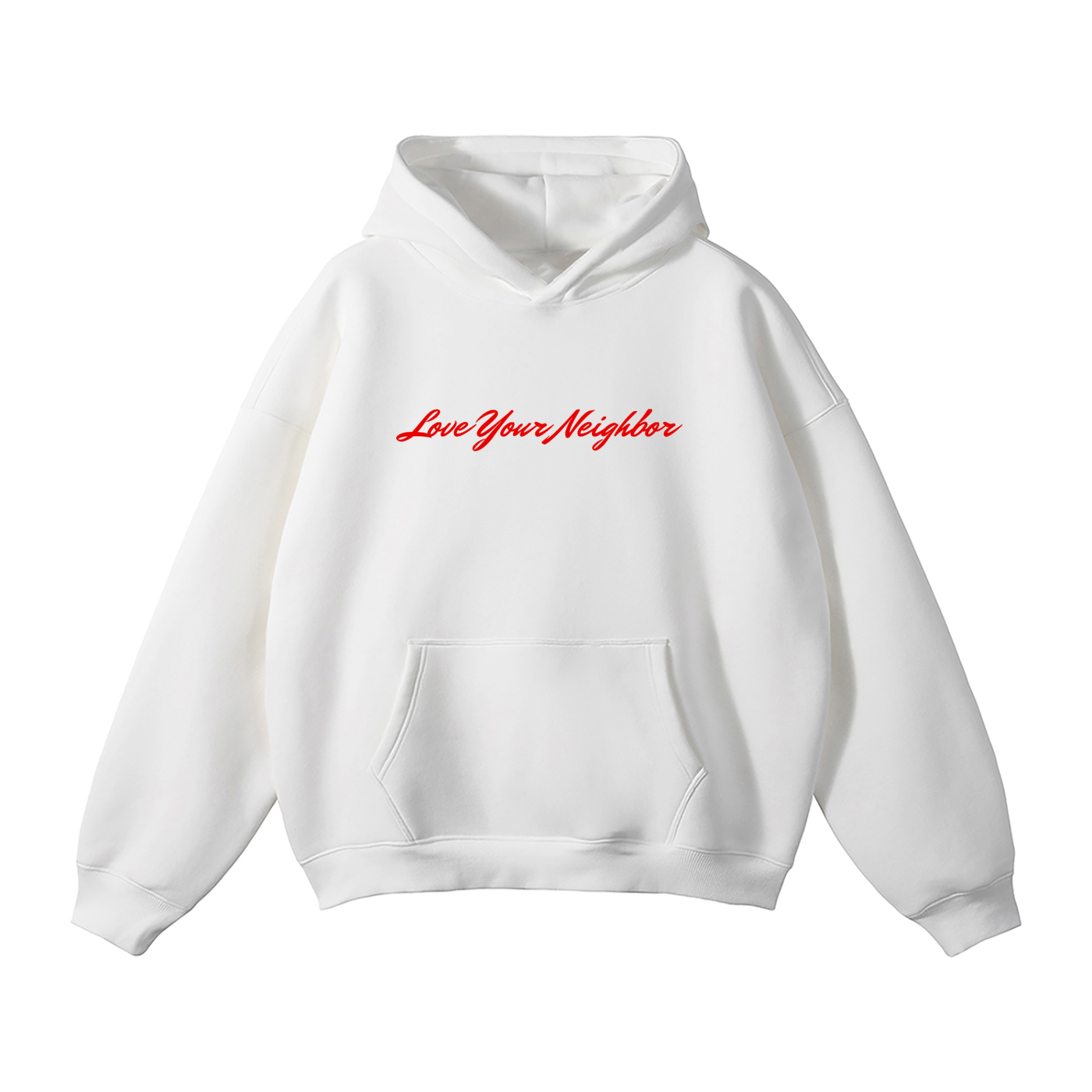 Front of Love Your Neighbor hoodie from King Jesus Clothing